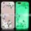 Flashing Light UP Cell Phone Cases Luminous Spring Classical Flower Butterfly Case for iPhone 6 6S 5 Plus