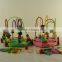 Wooden educational drag toy digital fruits beeds toy for children