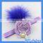 HOGIFT 7 colors feather baby hair accessories/chilren pearl headwear
