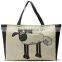 Large Canvas Shopping Bags with Sheep Pattern Handle Bags Reusable Portable Shoulder Bag
