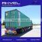 2 or 3 Axles flatbed container carrier with skeleton and flatbed semi trailer