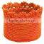 Round crochet basket grey bright blue orange