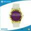 Unisex silicone strap colorful dial chinese movt fashion quartz watch