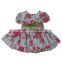 Summer baby girl dress flower patern ruffle short sleeve boutique lovely one pieces dresses