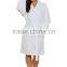 white color women girl 100% Cotton hotel terry cloth bathrobe