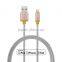 Stainless steel braided aluminum shell MFi certified usb data cable