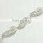 30mm crystal wedding leaf shape bead trim for bridal sash R2319