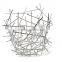 Chrome steel or stainless steel metal fruit basket, bird nest blow up style basket
