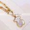 China top wholesale fashionable teddy bear shell gold long chain necklace