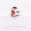 Newest Brand 925 Silver Red Enamel Love Charms I Love BJ Beads Suitable For Style Charm Bracelets & Necklaces