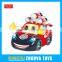 Hot yellow and red 3D light Rocket car cartoon B/O bump and go car toys with musical for sale