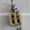 China supplier cable block double wheel wooden pulley block with shackle
