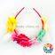 Yellow Red Blue Colorful Rose Flowers Garland Kids Party Wear Girls Head Band