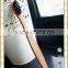 Family toothbrush with long thin bamboo handle and black soft bristle