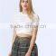 Accept Mini Quantity Order Factory Price New fashion White colour stripe women crops tops