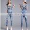 The new spring and summer jumpsuits han edition students loose denim overalls/ suspender trousers/trousers with braces