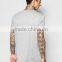 Blank Bamboo Leather Pocket Men Longline T Shirt