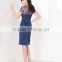 new fashion cap sleeve lace satin knee length party dress
