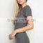 2016 Spring Fashion Design Womens T-Shirt Cotton Spandex Slim Fit Longline T Shirt Blank Short Sleeve Sexy T Shirt Dress