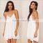 Women Sexy Sundress Sleeveless Dress Front Zip Spaghetti Strap Slip Dress