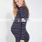 Hot long sleeves stripe pregnant women images bodycon maternity dresses