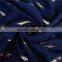 Cotton Polyester Blend Scarves & Wraps Rectangle Golden Navy Blue Feather Scarf For Women