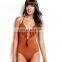 Europe And America Solid Color Tassels Sexy Siamese Swimming Suit
