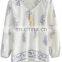 women slim girl long sleeve chiffon serene boho floral white top blouse