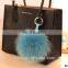 Fluffy and cute factory wholesale fox fur pompon ball key chain