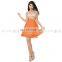 New Fashion One Shoulder Crystal Beaded Coral Chiffon Short Girls Party Dresses AJ001