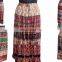 Skirt handprinted long jupe falda floral Indian gypsy kjol Hippie Boho Gypsy Tribal Batik Animals Elastic Waist Long Skirt Dress