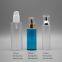 Wholesale 100cc blue PETG plastic personal care lotion cosmetic round bottle with gold sprayer pump