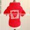 Pet dog Cat red Sugar love heart clothing turtleneck sweater apparel clothes