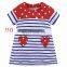 2019 New summer children girls dresses kids cotton rainbow stripe dress