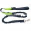 Strong nylon hands free reflective dog bungee leash with waist belt