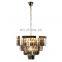 Postmodern K9 Copper Crystal Chandelier Simple Creative Livingroom For Pendant Light
