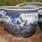 Luxury Large Size Blue And White Porcleain Hand Paint Craft Ceramic Fish Pot Fish Bowl Planters