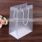 Wholesale promotional clear transparent, PP Frosted Bag Packaging Plastic shopping bag hard plastic bag with custom logo/