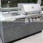 Marble texture top outdoor kitchen cabinet with stove