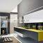 Black handleless lacquer pvc modern style kitchen cabinet with big island