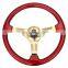 Hot Sales 350mm Red ABS Plastic Deep Sport Universal Racing Modify Car Steering Wheel