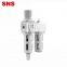 SNS pneumatic SAC Series FRL unit air source treatment combination air filter pressure regulator with lubricator