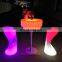 LED bar table for hotel outdoor bar stools led glow in dark plastic table