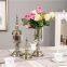 High Stand Ramadan Vase Decor Luxury Gold Wedding Crystal Vase with Lid Flower Glass Arrangement