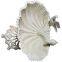 Heavy Duty Cast Iron Standing bird bath with 2 decorative birds cream shell