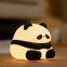 Cute Silicone Panda Light Rechargeable LED Mini Children Night Light Touch Control USB Bedroom Silicone Night Lights for Kids