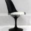 Replica Tulip Side fiberglass chair with cushion designed by Eero Saarinen