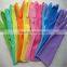 Household cleaning latex Glove, Dip flock lined household gloves blue, colorful household gloves