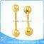 Womens hypoallergenic gold plated cheap piercing jewelry tongue rings