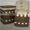 wholesale decorative handmade woven paper rectangular wood laundry basket with lid and liner